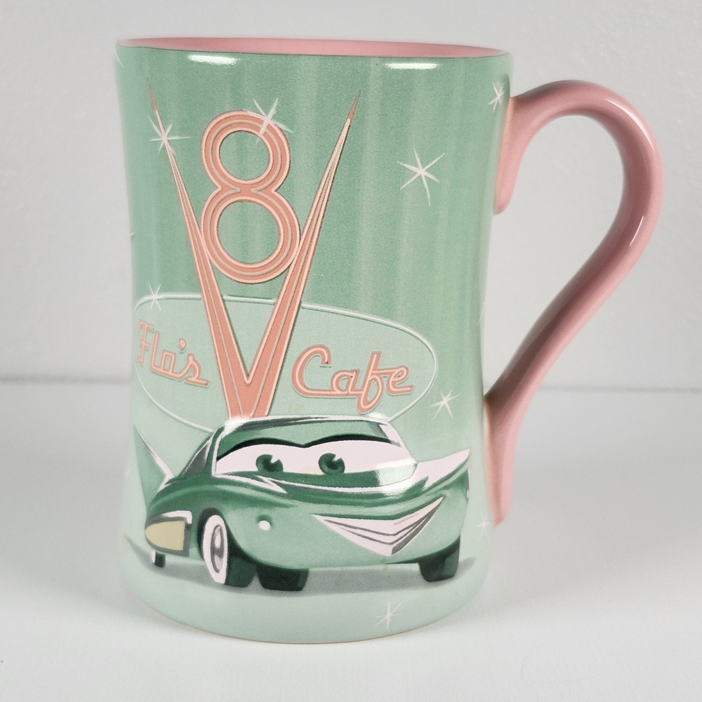 Disney California Adventures Mug Cup - V8 Flo's Cafe Cars Land Pixar Cars Movie